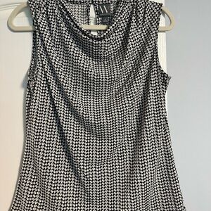 Worthington Black and White Sleeveless Blouse